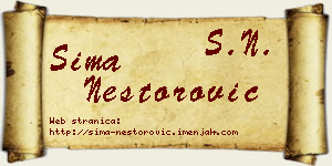 Sima Nestorović vizit kartica